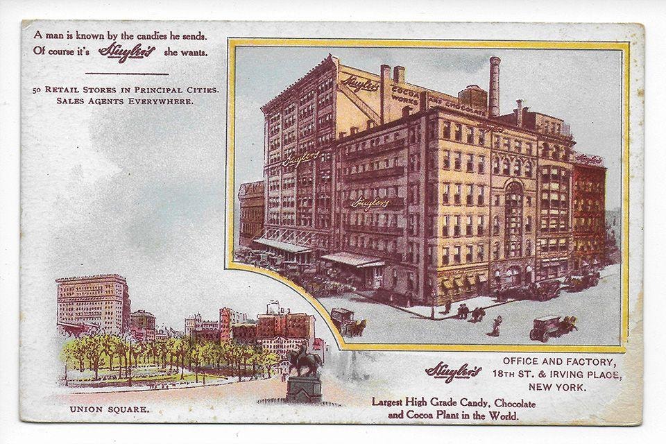 Huyler's office and factory at 18th St. and Irving Place, New York